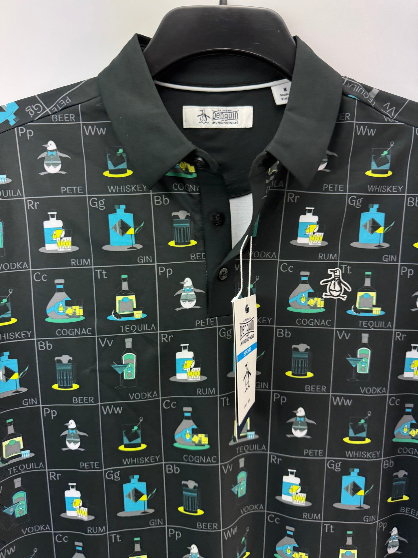 Penguin Golf Polo Penguin Pete Flash Print UK Medium /New /25269