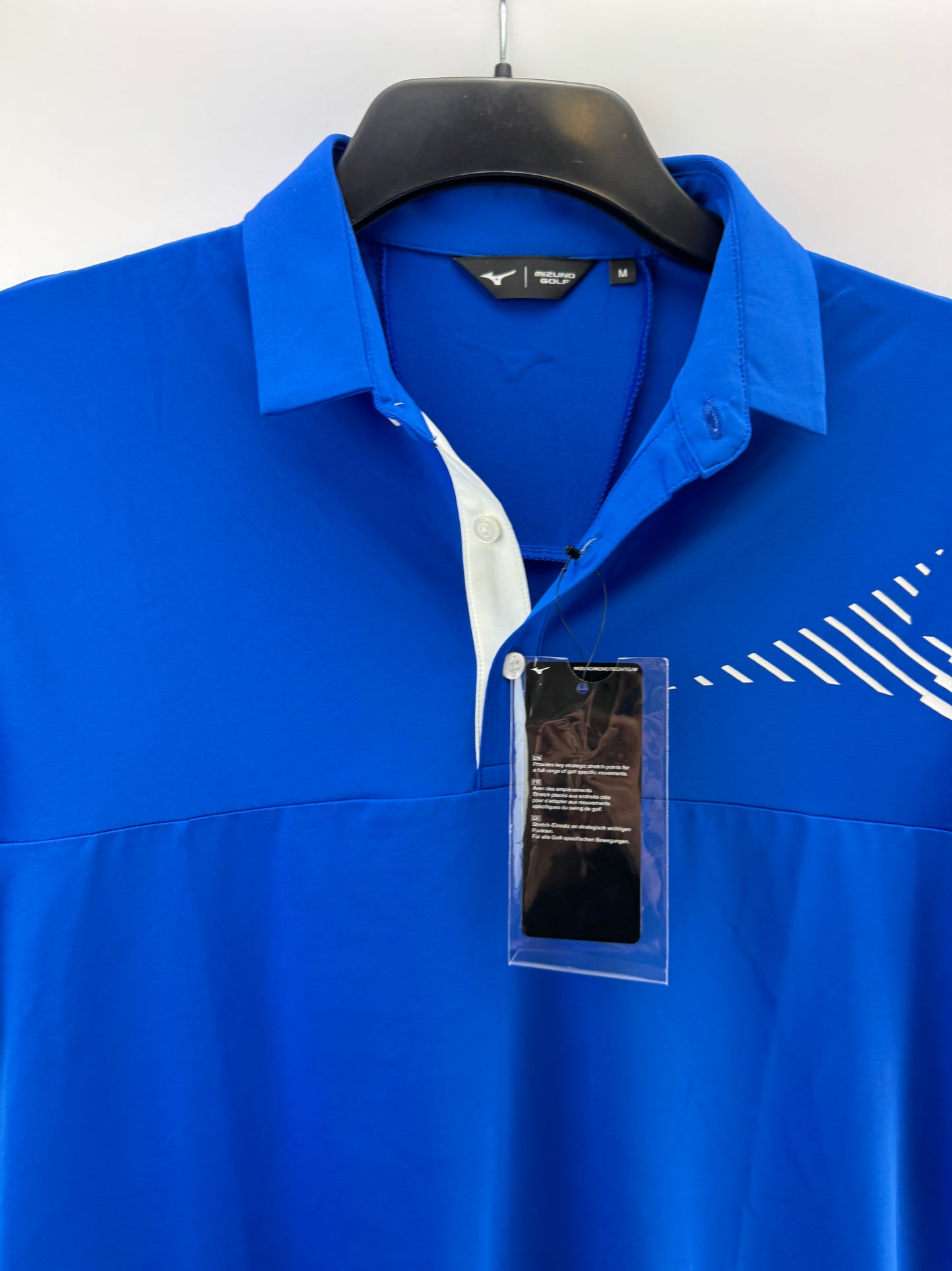 Mizuno Golf Polo Shirt Laser RB Mens UK Medium /Blue /New /23421