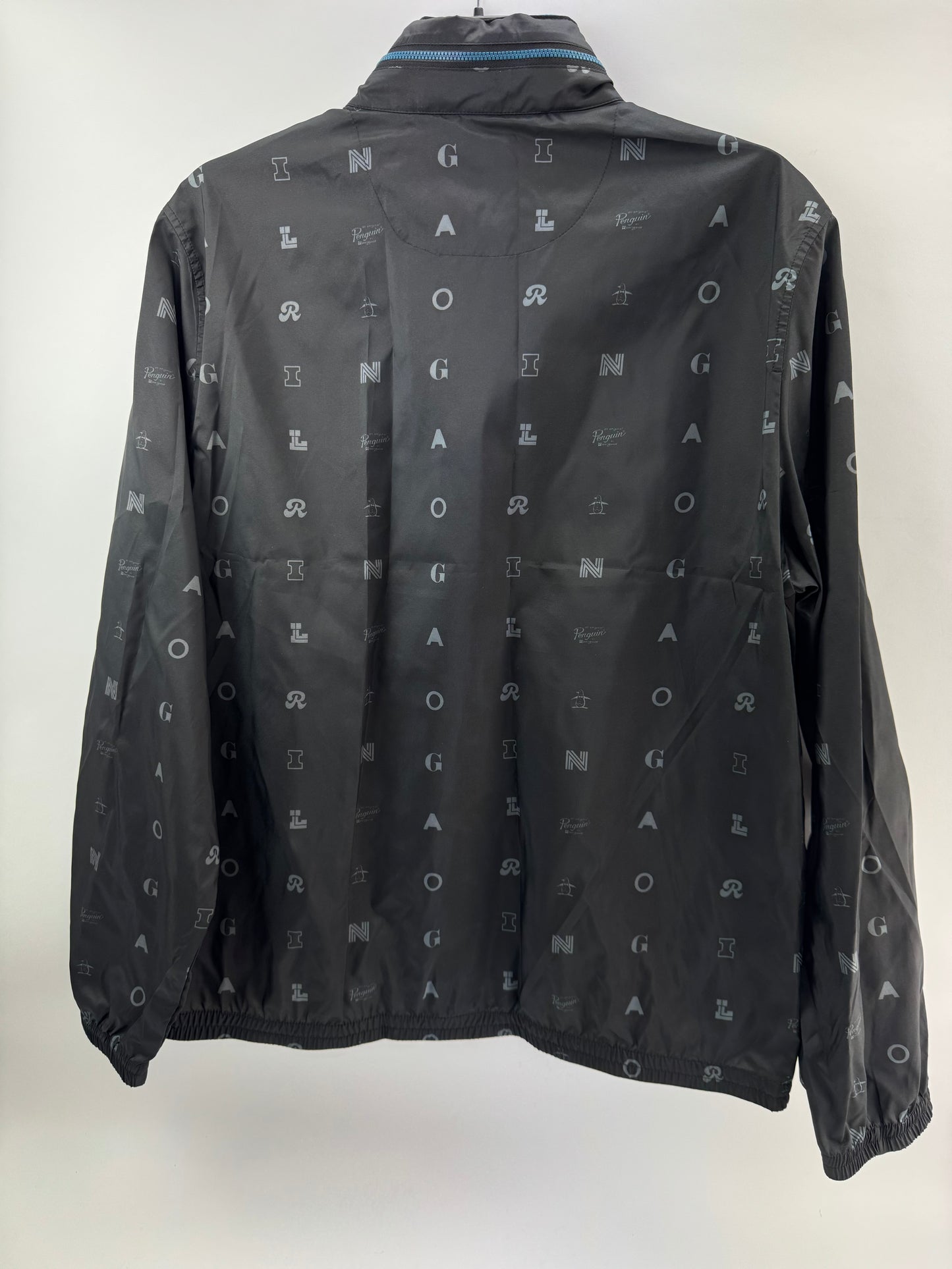 Penguin Original Golf Wind Jacket Logo Print Hood Lightweight UK XL /New /24155