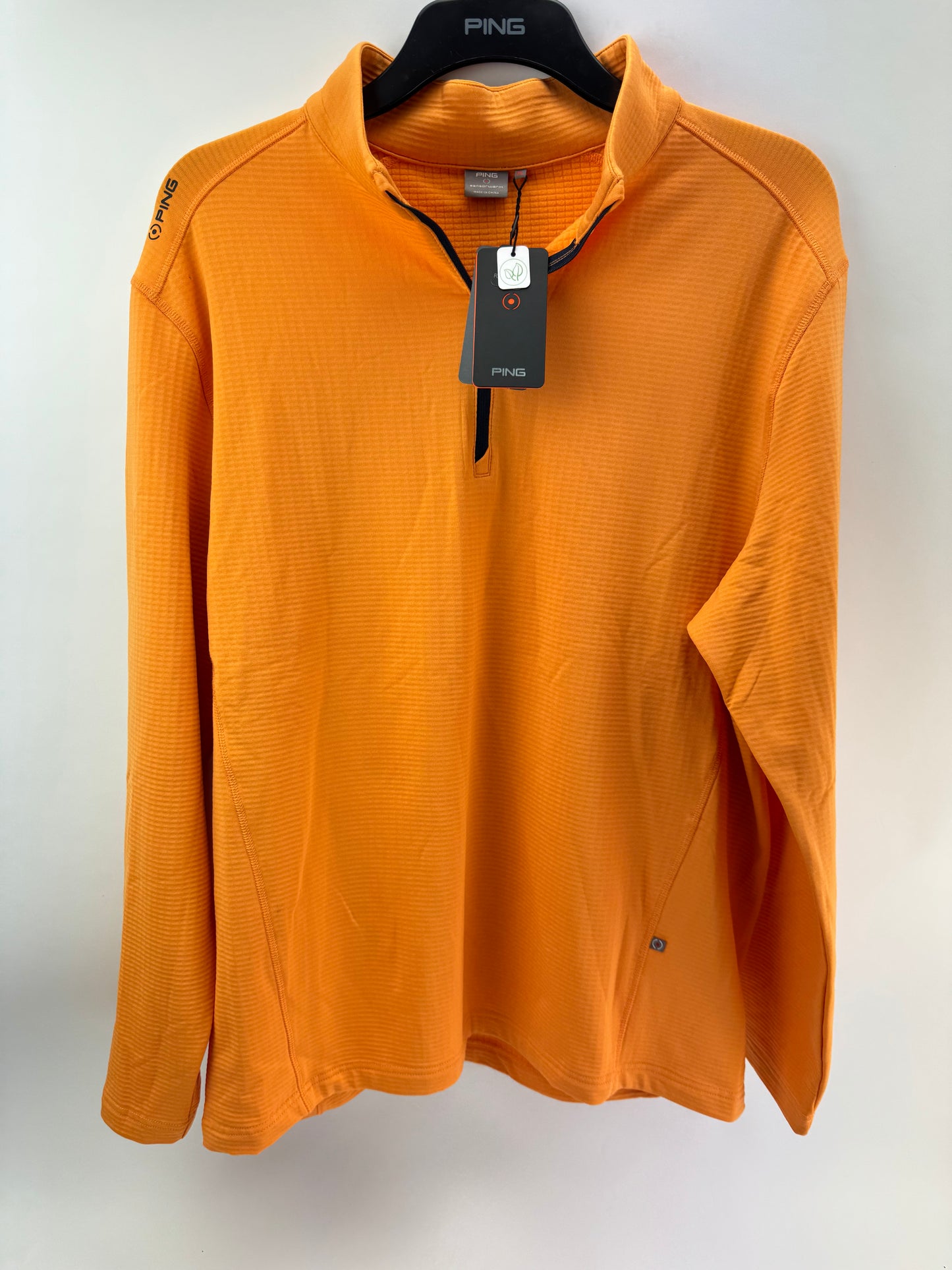 Ping Golf Edwin 1/2 Zip Pullover Tangerine /Long Sleeve /Mens UK XL /New /25155