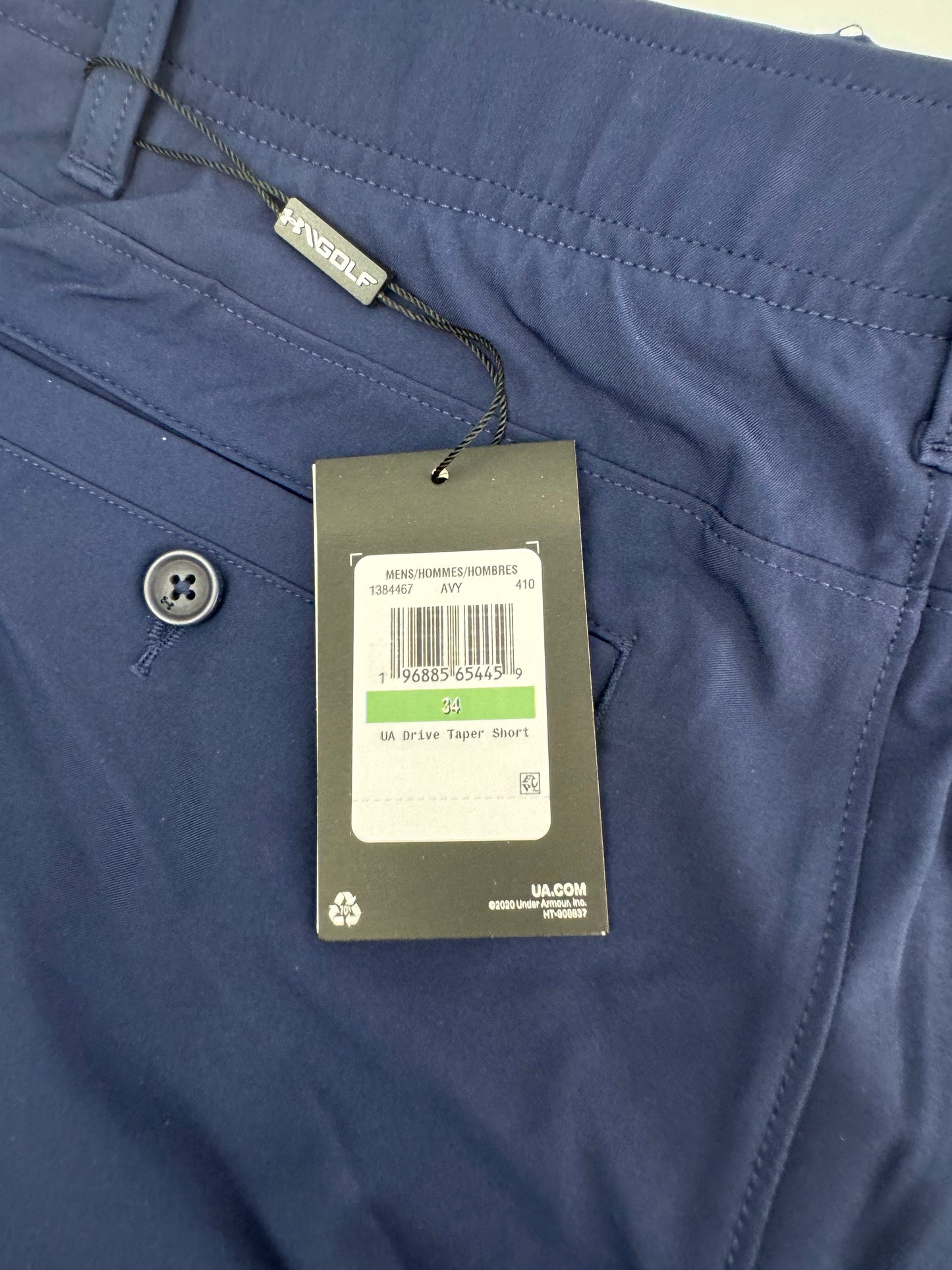 Under Armour Golf Shorts Drive Taper W34” /9” Inseam /Navy /New /24639