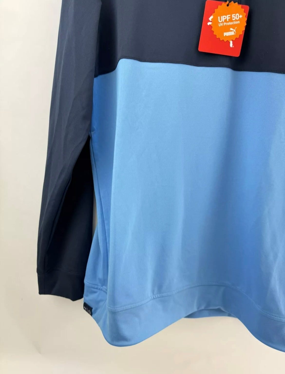 Puma Golf Pullover Gamer Colour block 1/4 Zip Navy/Blue UK M /New /20689