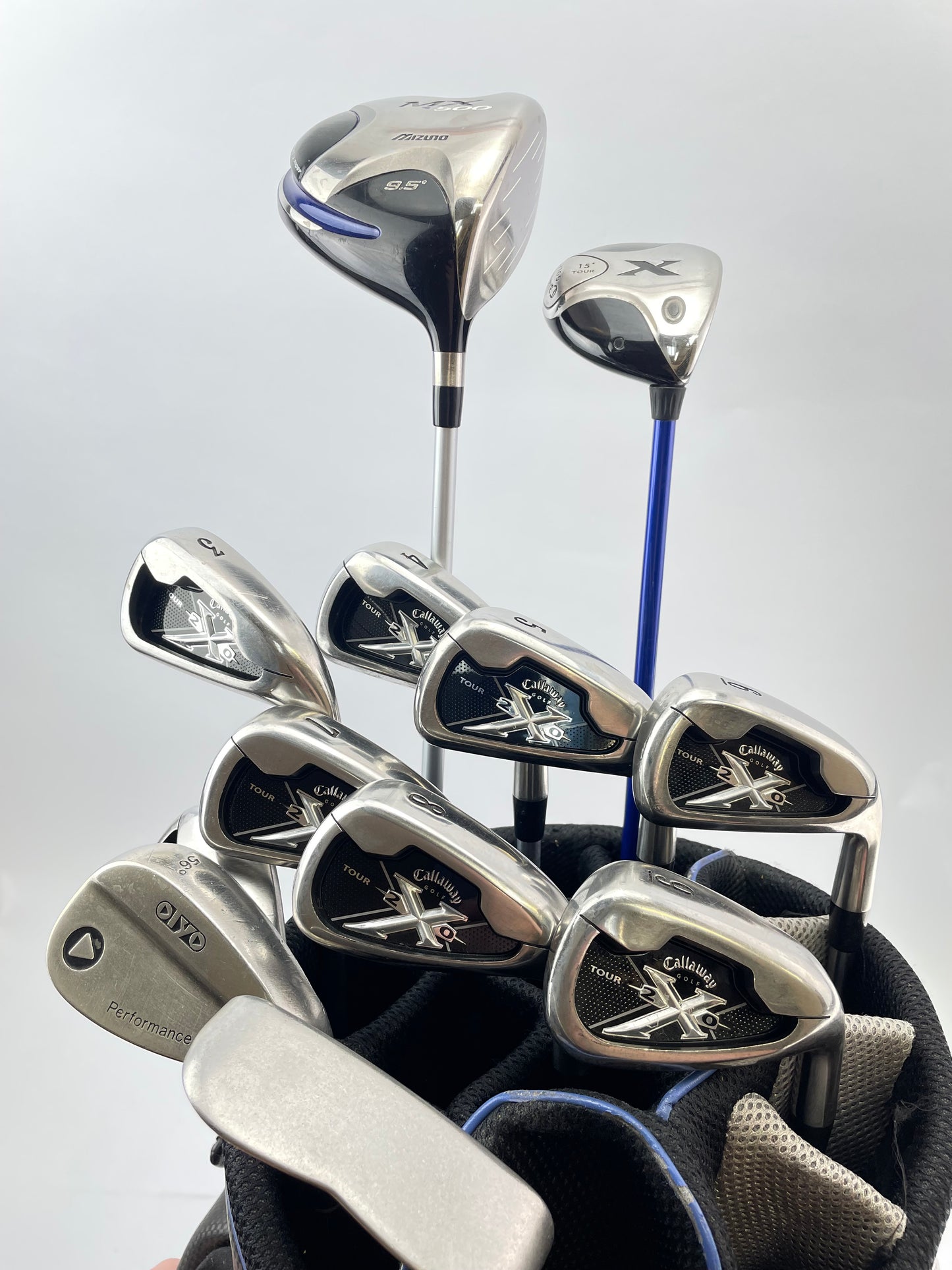 Callaway Golf Package Set 12 Clubs Stiff Flex /Right /New Grips /Cart Bag /28566
