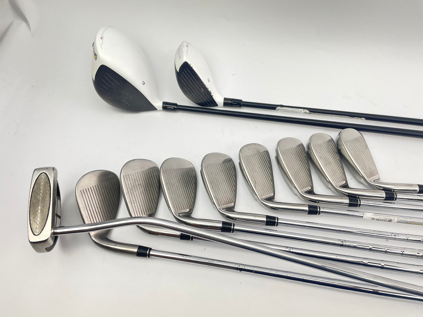 Taylormade Golf Package Set 11 Clubs Stiff Flex /Right /New Grips /Stand Bag