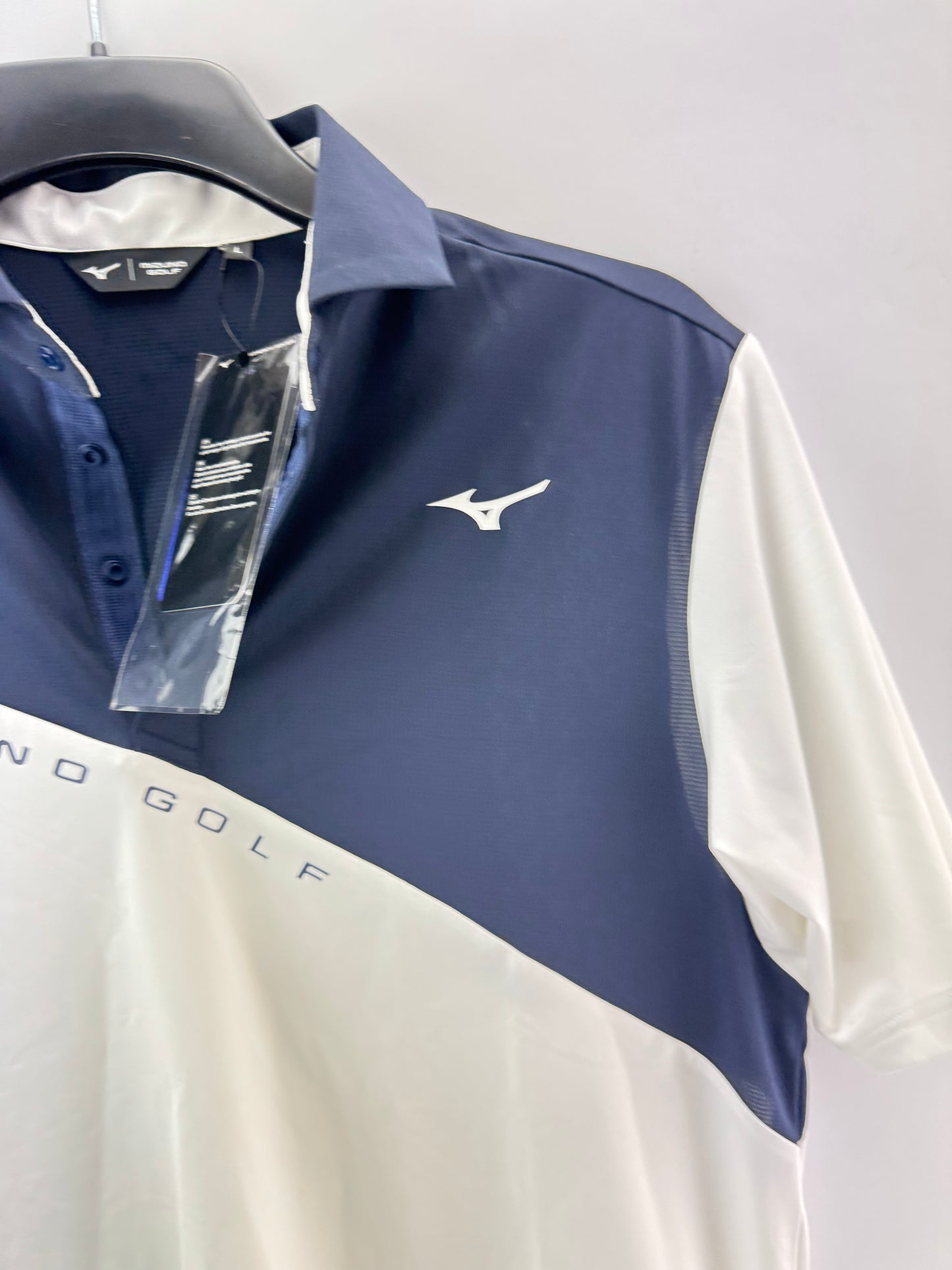 Mizuno Golf Trace Polo Shirt UK Extra Large /Navy/White /New /23423