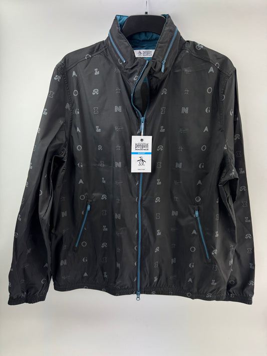 Penguin Original Golf Wind Jacket Logo Print Hood Lightweight UK XL /New /24155