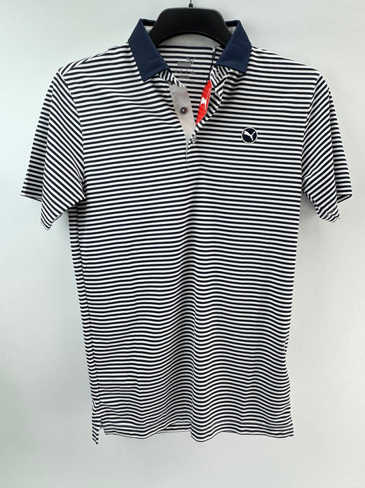 Puma Golf Pure Stripe Polo Shirt Mens UK Small /Black/White /New /23734