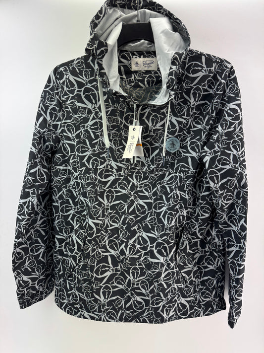 Penguin Golf Trademark Printed Wind Jacket 1/4 Zip Pullover UK M /New /23726