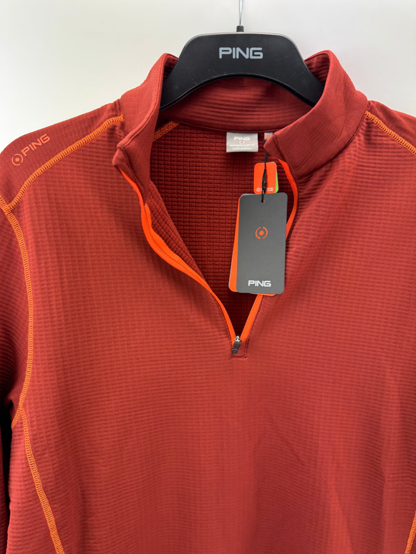 Ping Golf Edwin 1/2 Zip Pullover /Brick Red /Long Sleeve /Mens UK M /New /25209