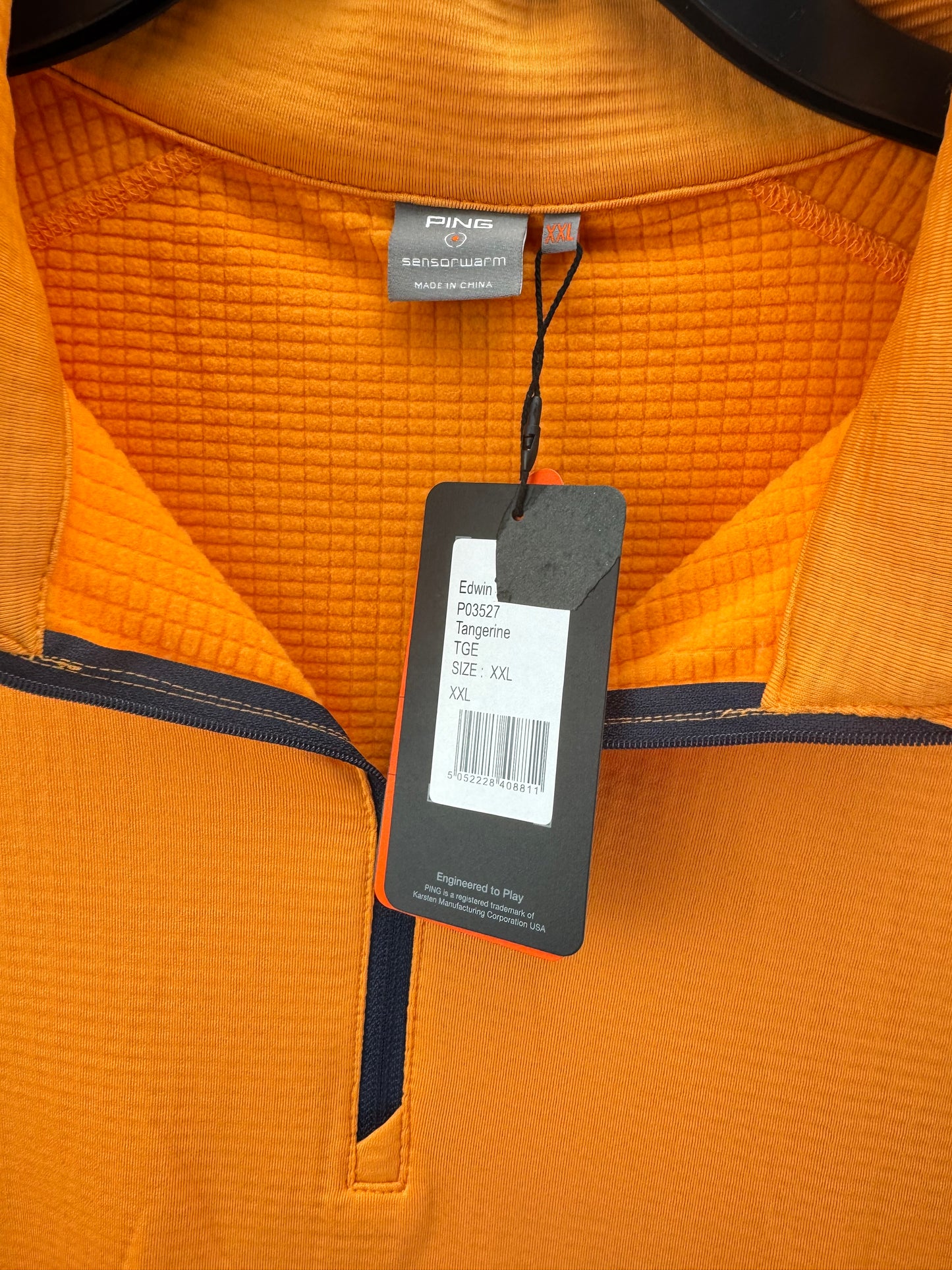Ping Golf Edwin 1/2 Zip Pullover Tangerine /Long Sleeve /Mens UK XXL /New /25161