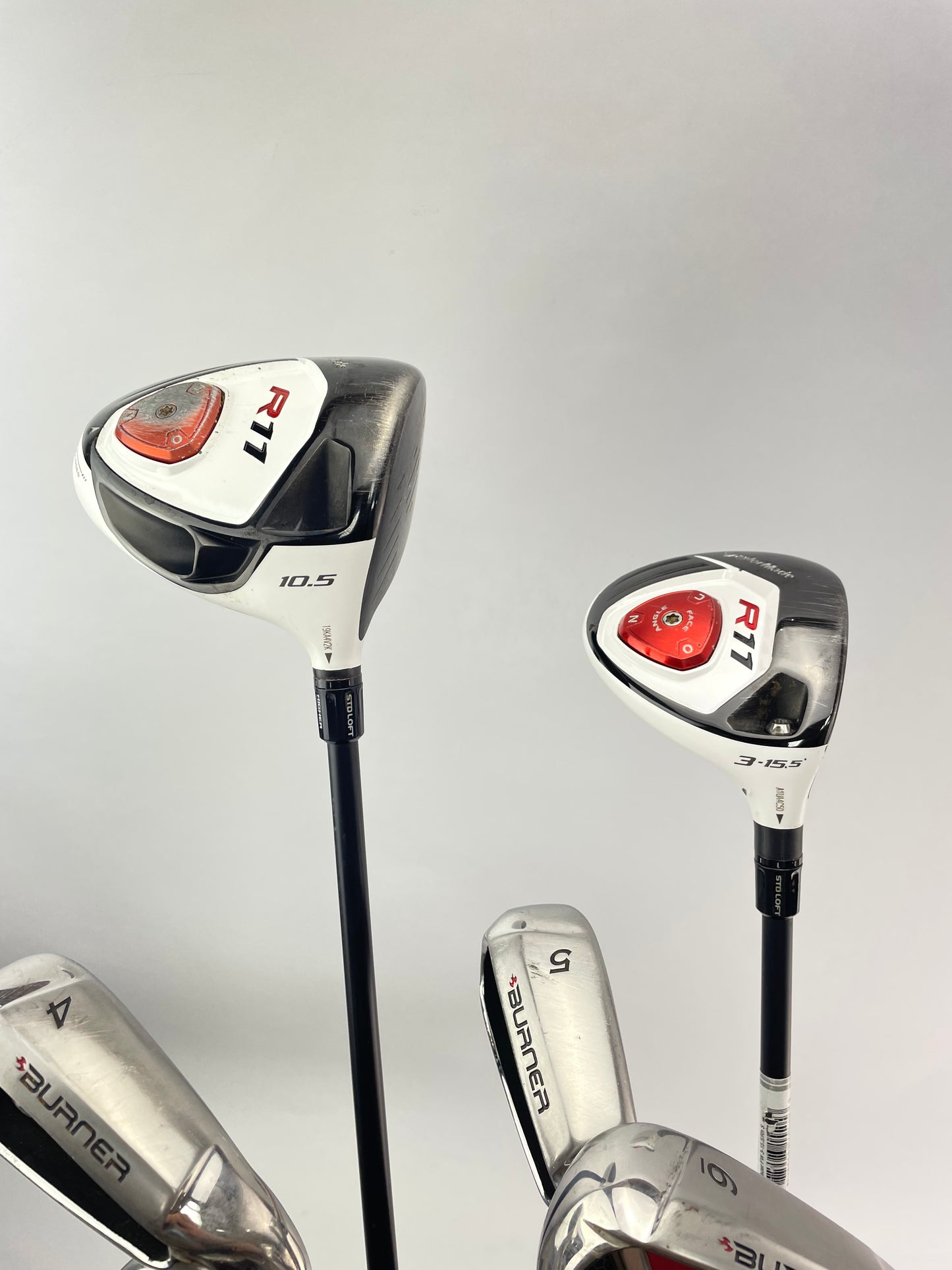 Taylormade Golf Package Set 11 Clubs Stiff Flex /Right /New Grips /Stand Bag