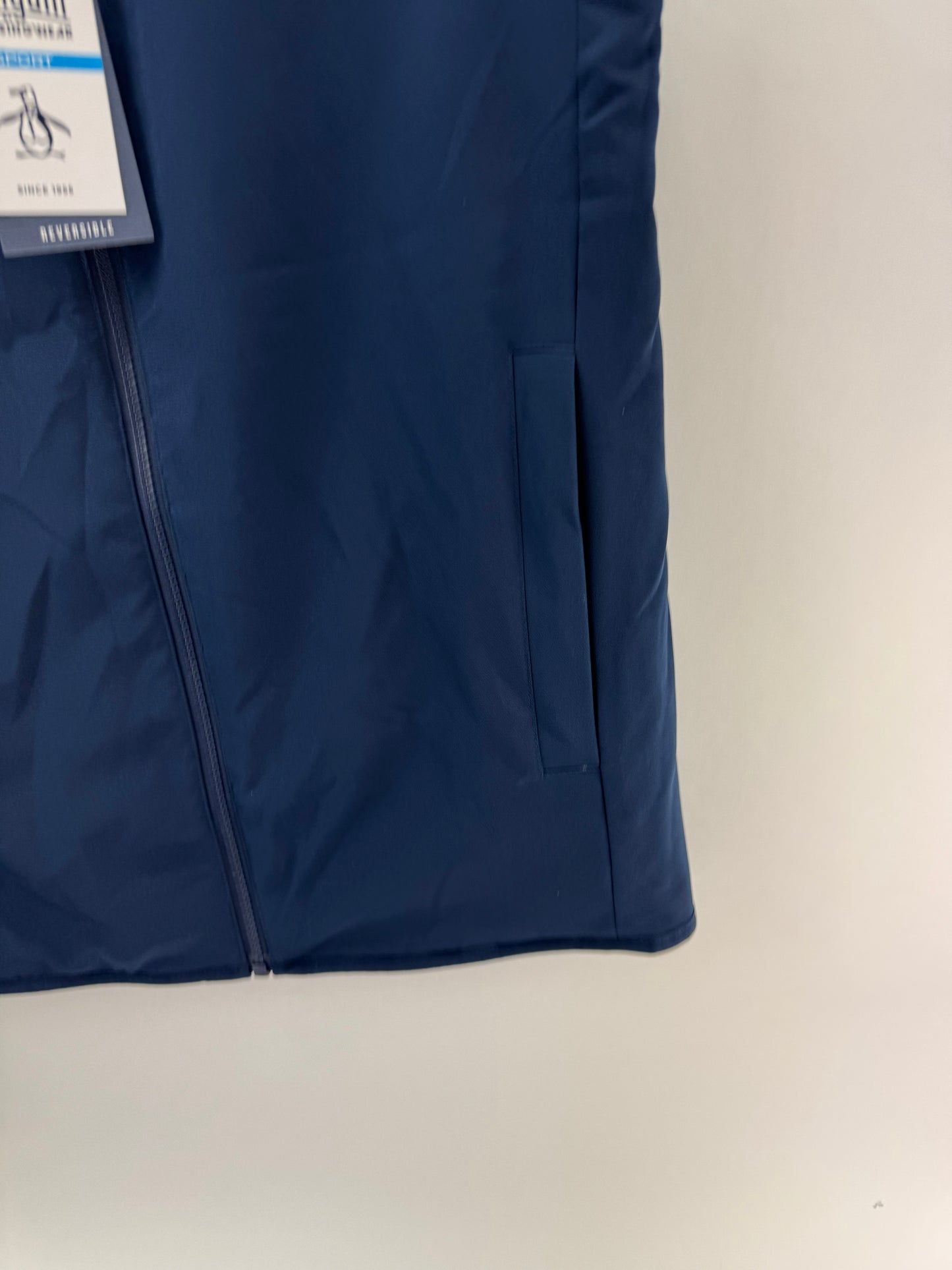 Original Penguin Golf Gilet Mixed Media Reversible UK Small /Navy /25255
