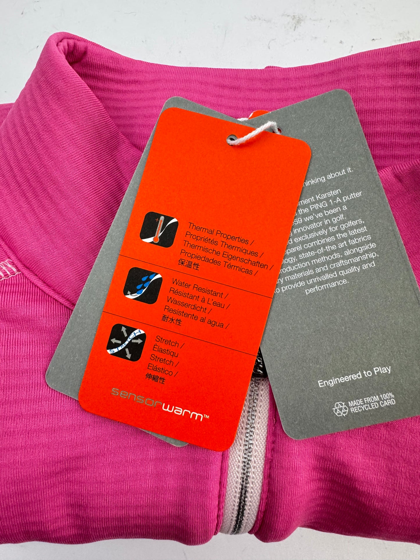 Ping Golf Women’s Pullover Midlayer Sonya 1/2 Zip UK 14 /Pink /New /22191