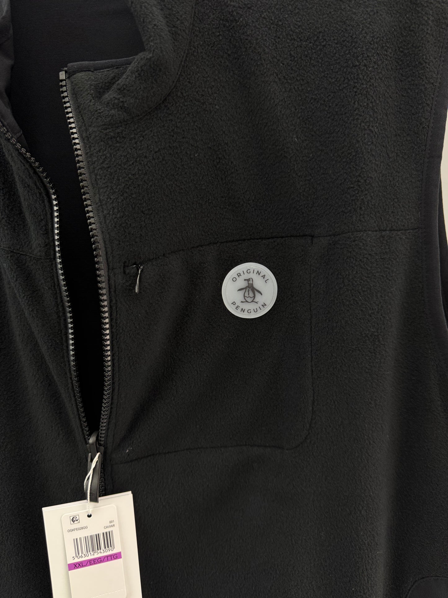 Original Penguin Golf Gilet Vest Reversible UK XXL /Fleece /Black /New /24157