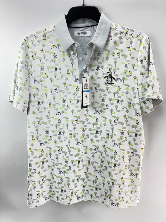 Original Penguin Golf Polo Pete N The Course Print UK M /New /24631