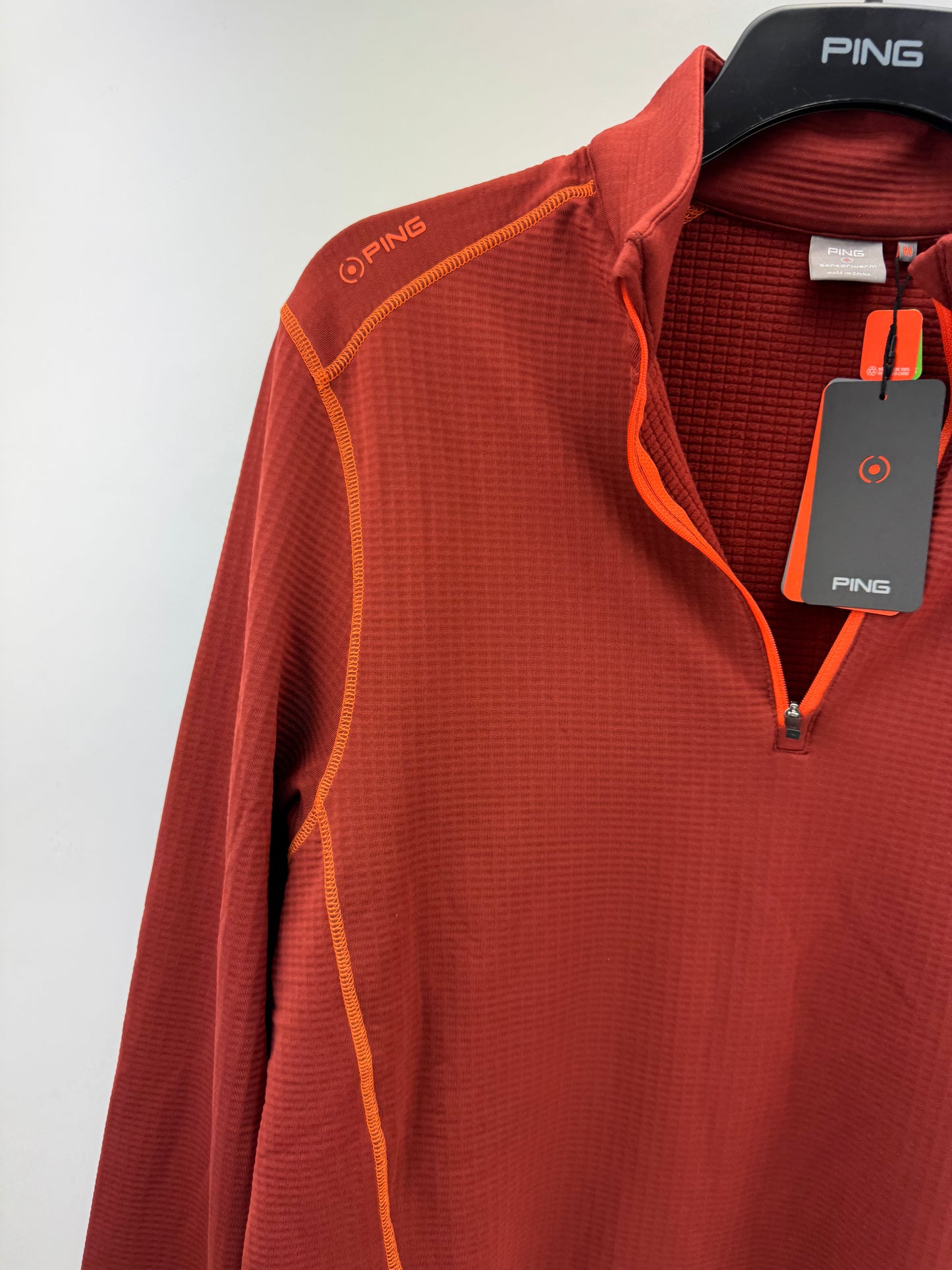 Ping Golf Edwin 1/2 Zip Pullover /Brick Red /Long Sleeve /Mens UK M /New /25209