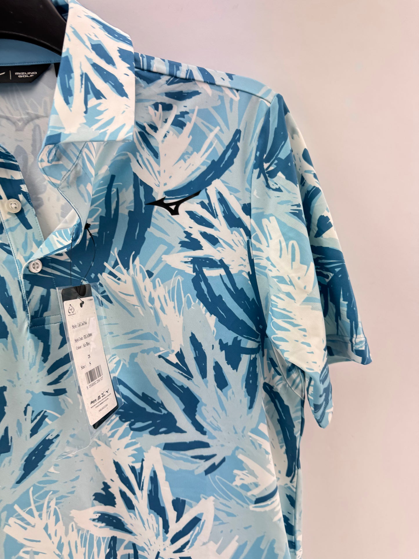 Mizuno Golf Polo Shirt Mens Cali Cool /Air Blue /UK Small /New /23720