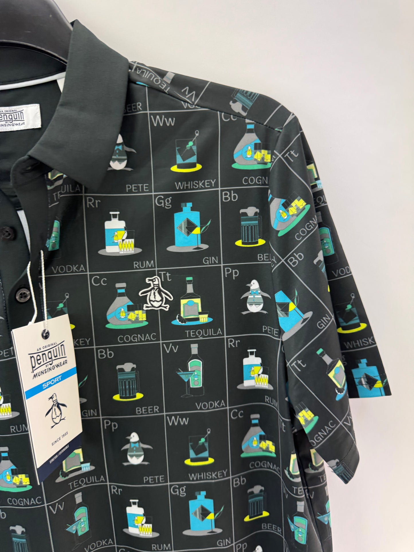 Penguin Golf Polo Penguin Pete Flash Print UK Medium /New /25269