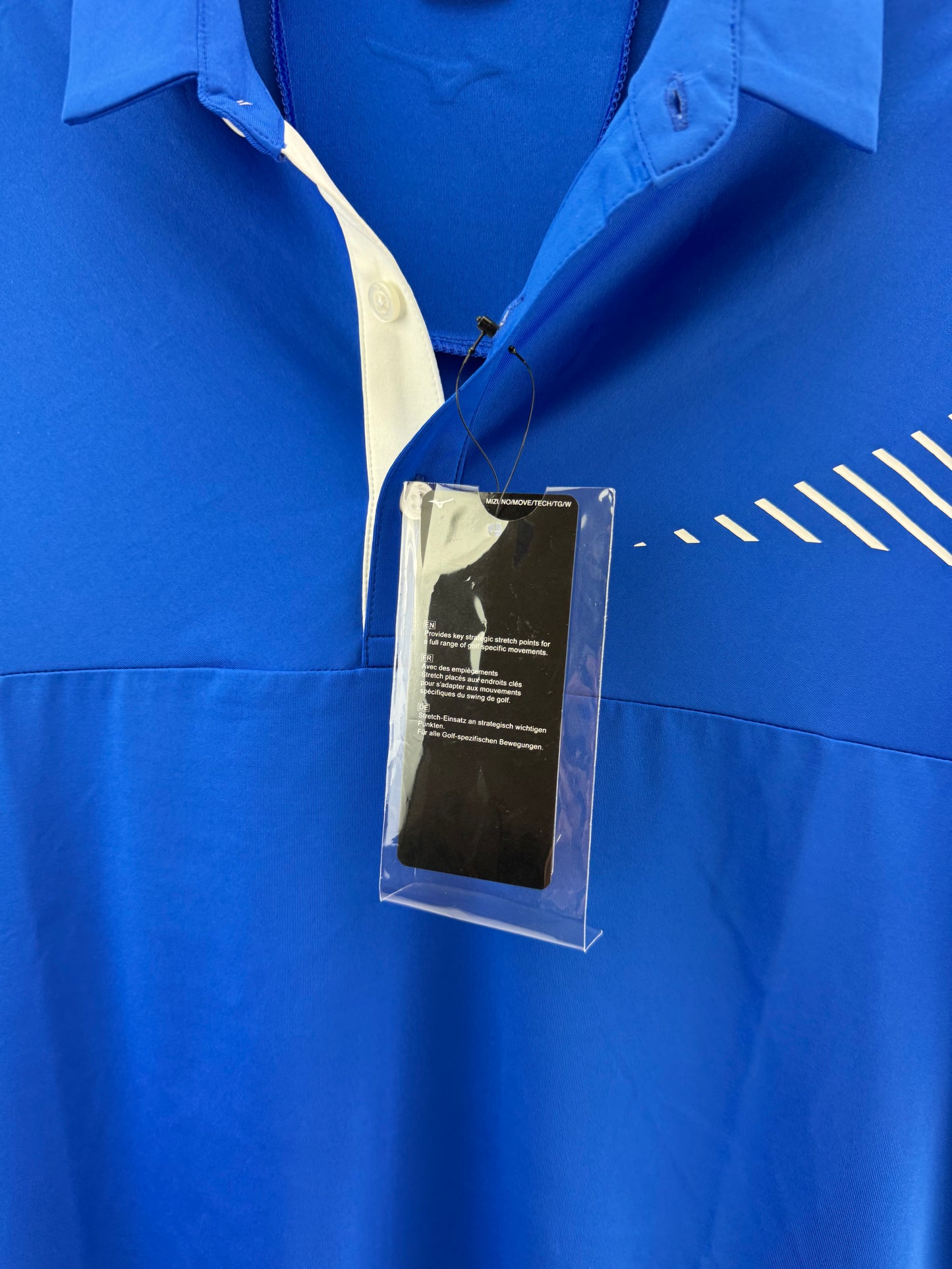 Mizuno Golf Polo Shirt Laser RB Mens UK Medium /Blue /New /23421