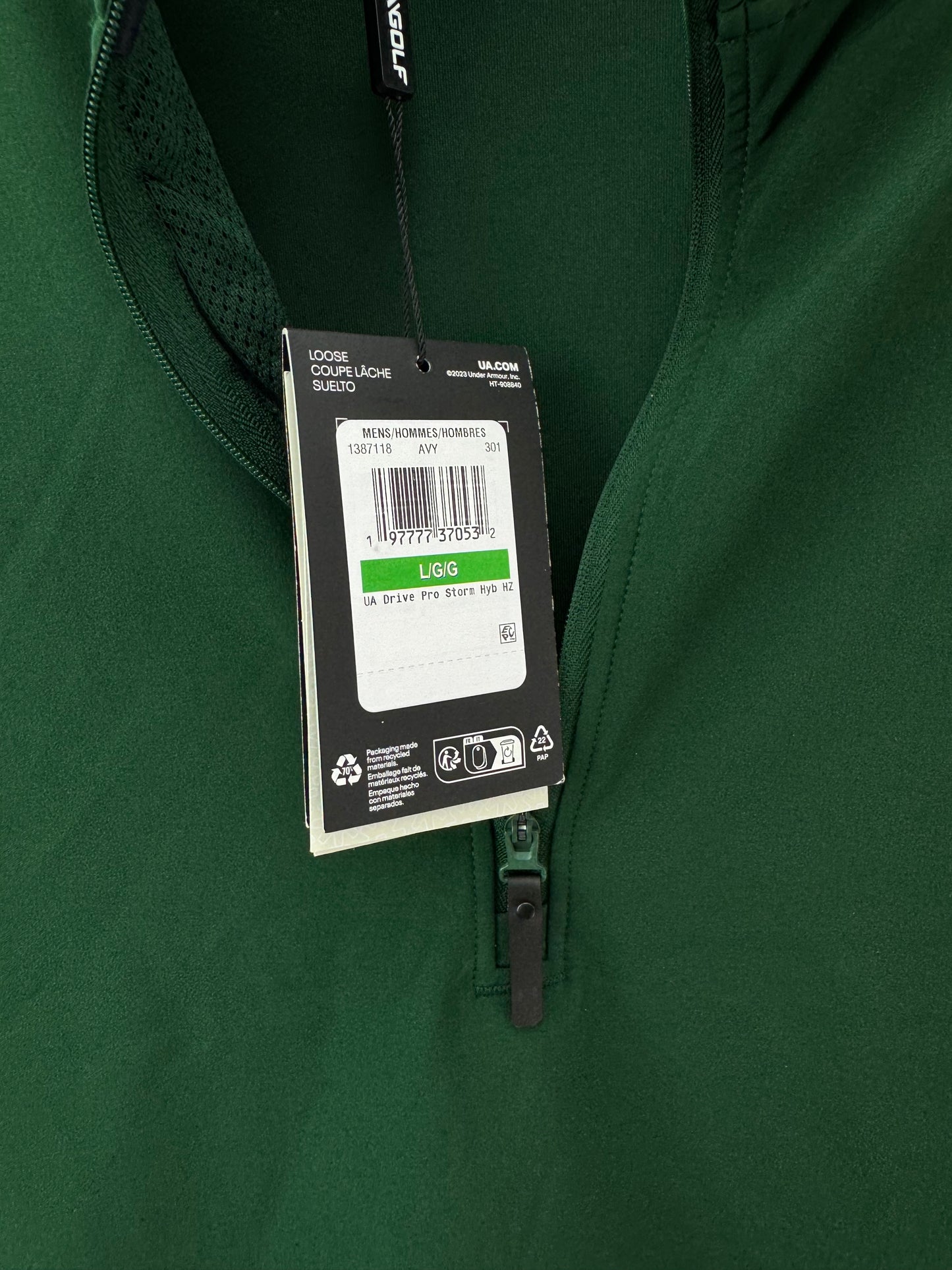 Under Armour Drive Pro Pullover Storm Hybrid 1/2 Zip UK Large /Green /New /24973