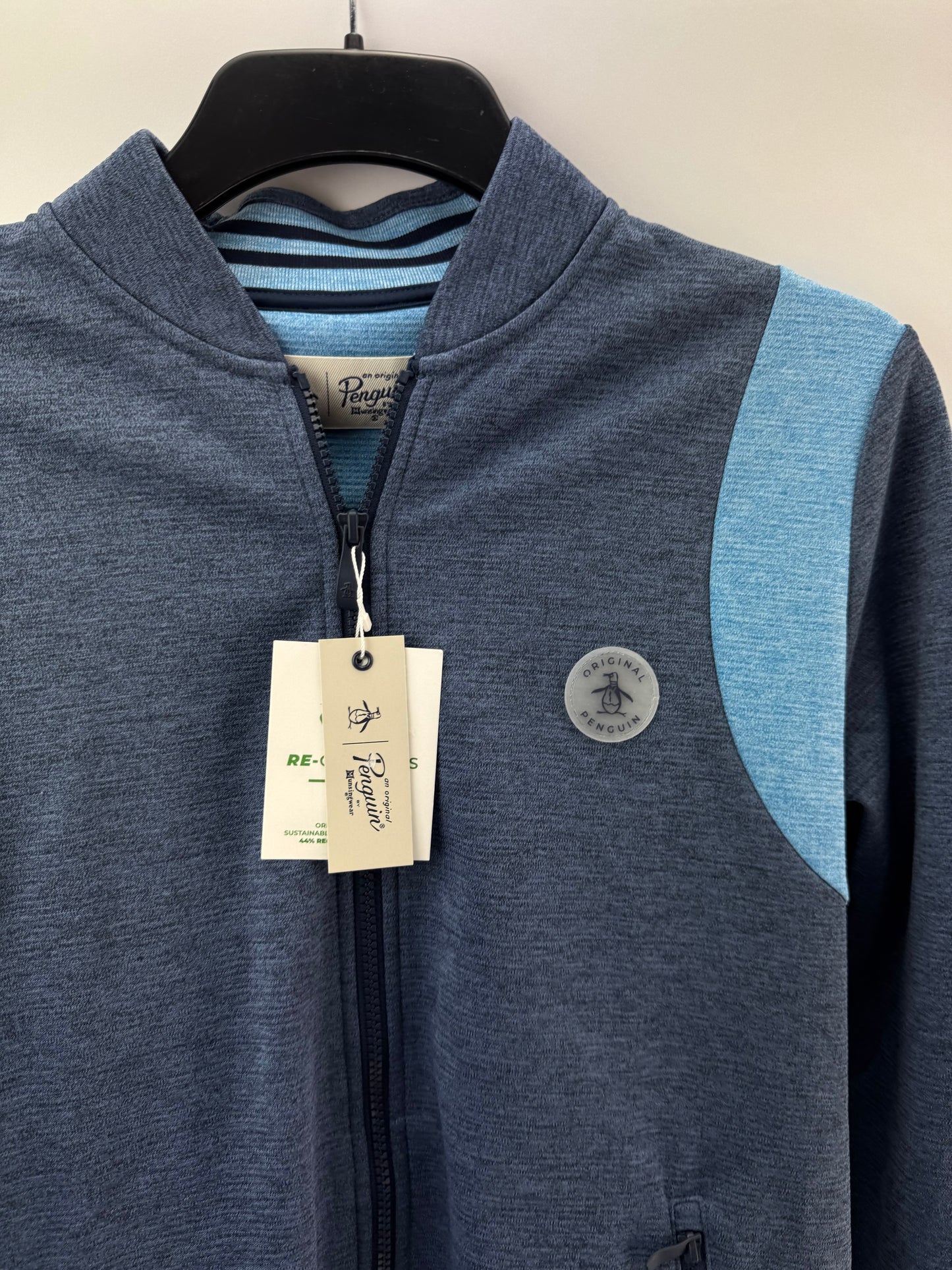 Penguin Golf Mens Bomber Jacket Full Zip 80’s Colourblock UK Small /New /24475