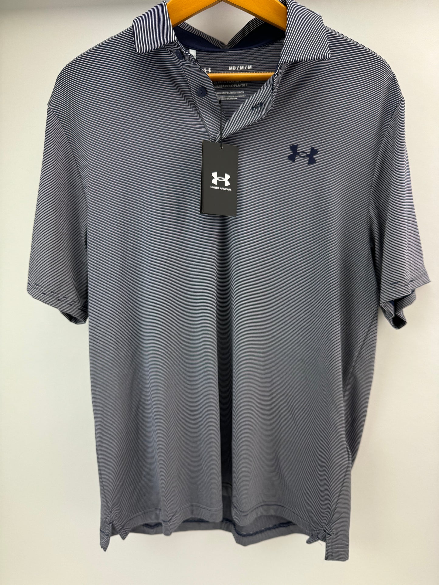 Under Armour Playoff 3.0 Stripe Men’s Polo Shirt Printed /UK M /Loose Fit /19977