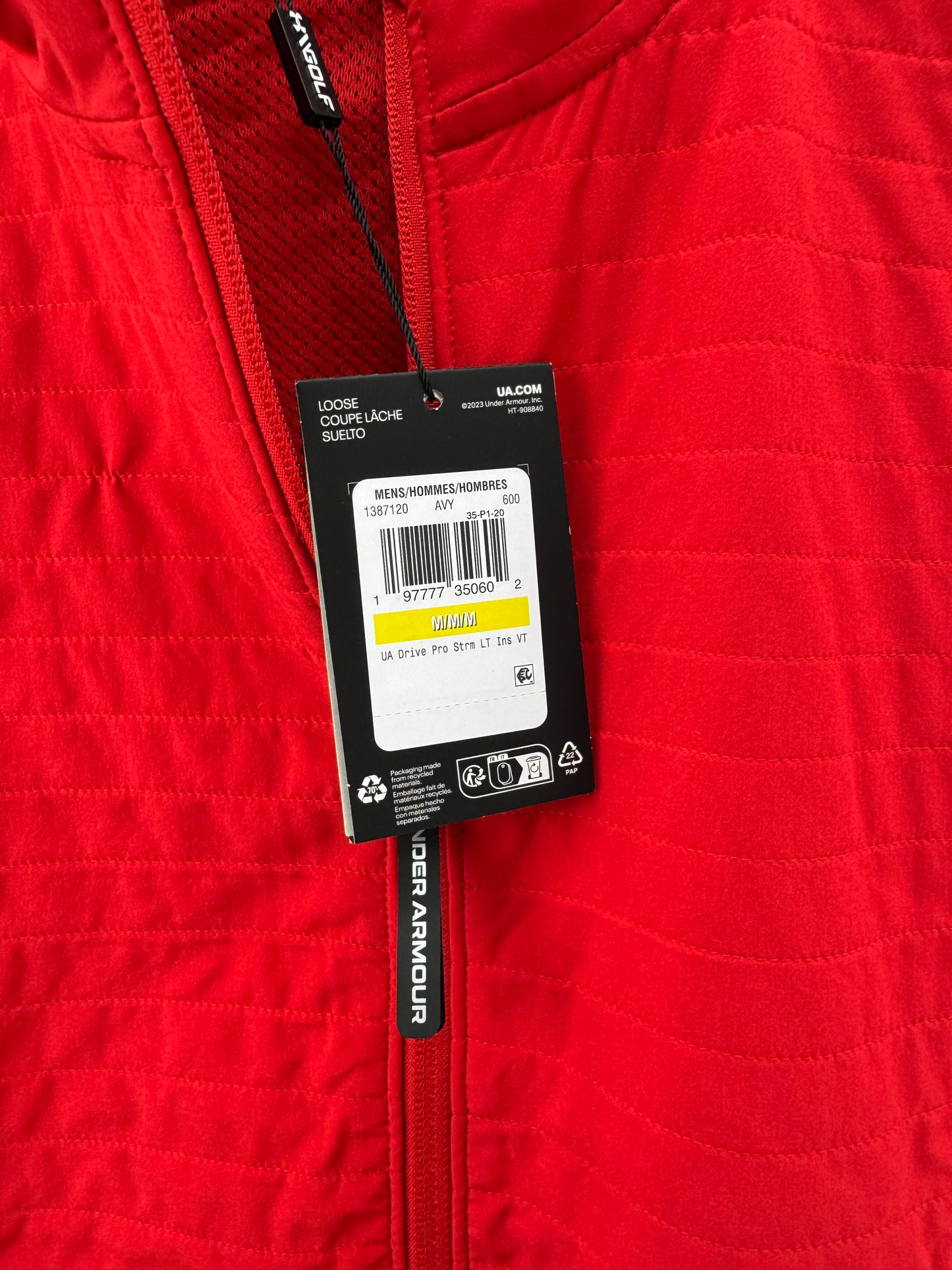 Under Armour Drive Pro Storm Gilet Lightweight Insulated UK Medium /Red /25212