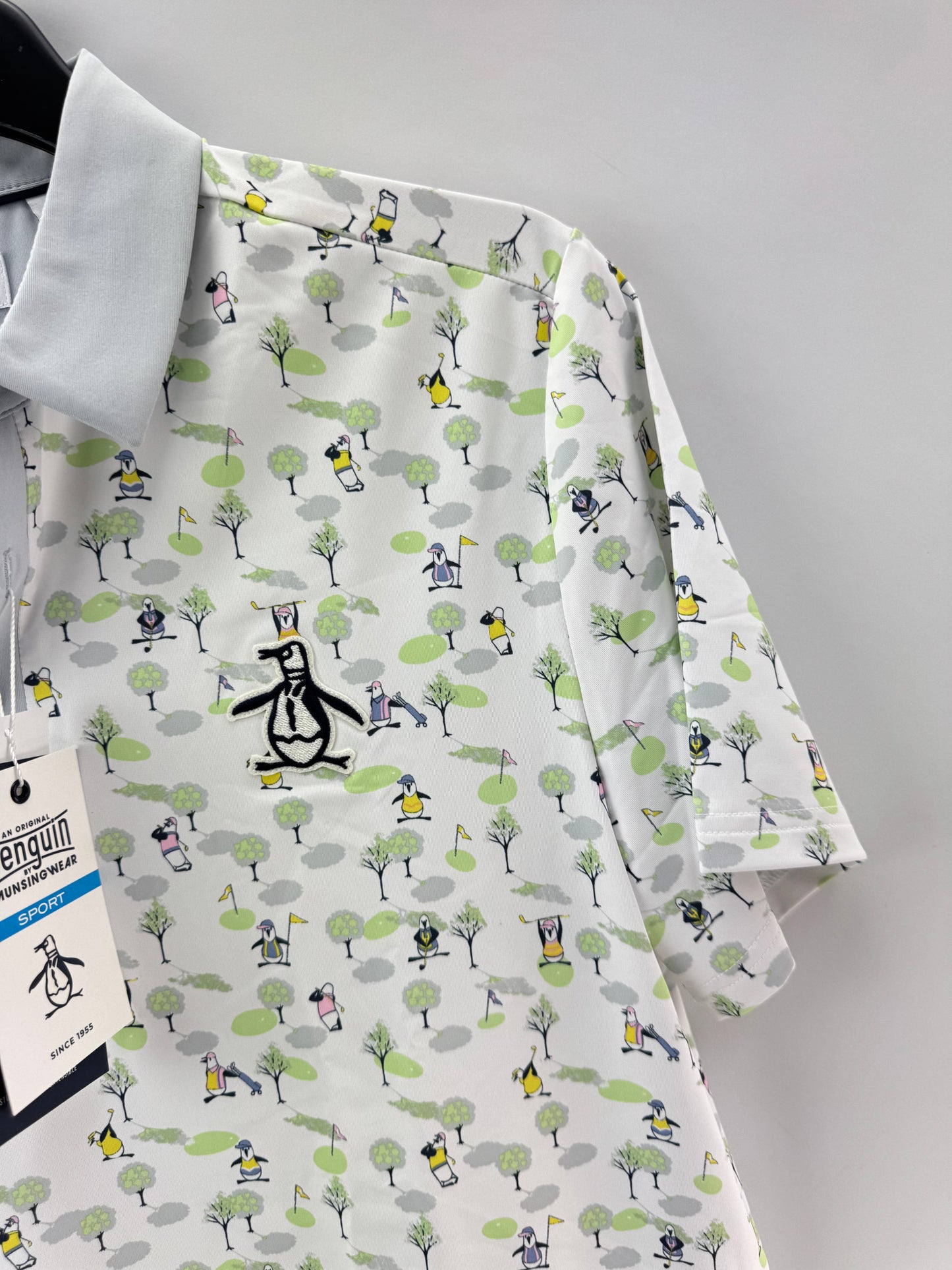Original Penguin Golf Polo Pete N The Course Print UK M /New /24631