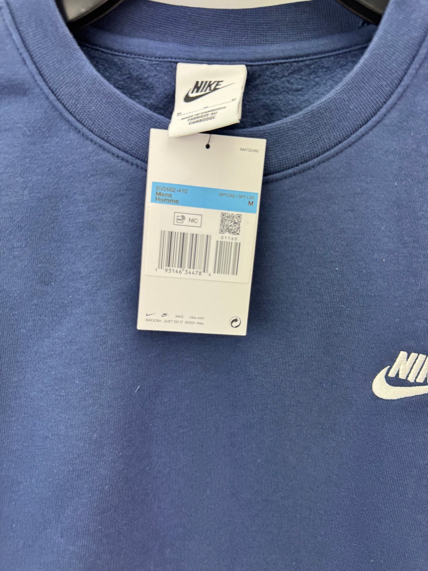 Nike Golf Club Crew Pullover Fleece Jumper UK Medium /Navy /New /24642