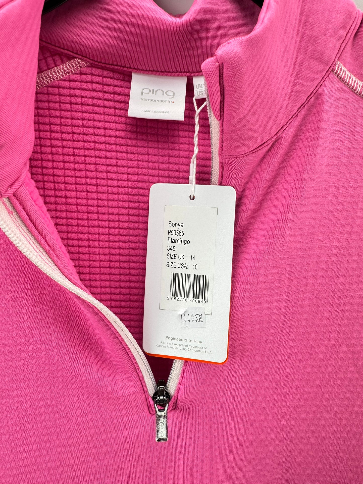 Ping Golf Women’s Pullover Midlayer Sonya 1/2 Zip UK 14 /Pink /New /22191