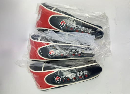 Golf Hybrid Headcover Set (3) Sterling Irons /Black/Red/White /Zip Closer /New