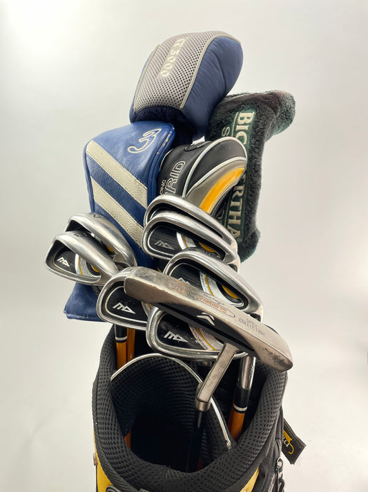 MD Golf Package Set 12 Clubs Regular Flex Graphite /Right /New Grips /Stand Bag