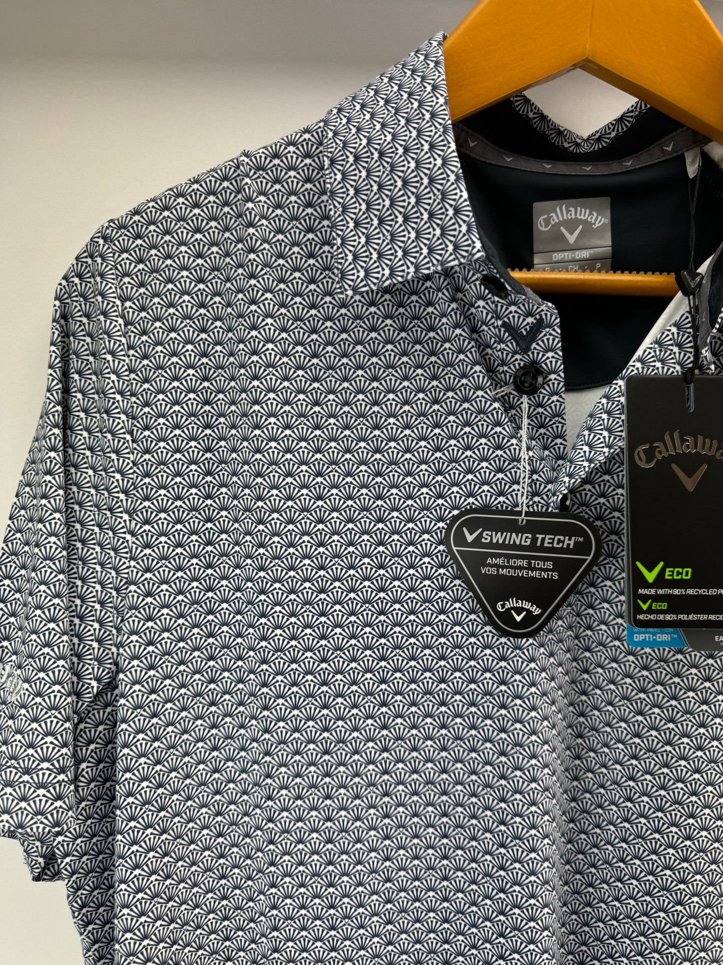 Callaway Chev Tech Polo Shirt All over Print UK Small /New /20194