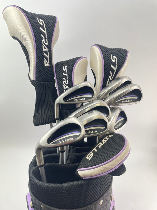 Strata Ladies Golf Package Set 11 Clubs Ladies Graphite /Left Handed /Cart Bag /25507