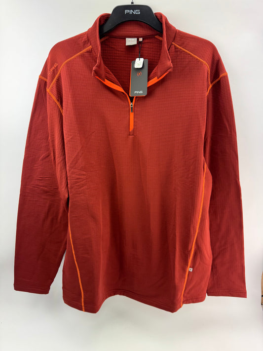 Ping Golf Edwin 1/2 Zip Pullover /Brick Red /Long Sleeve /Mens UK 3XL/New /25210