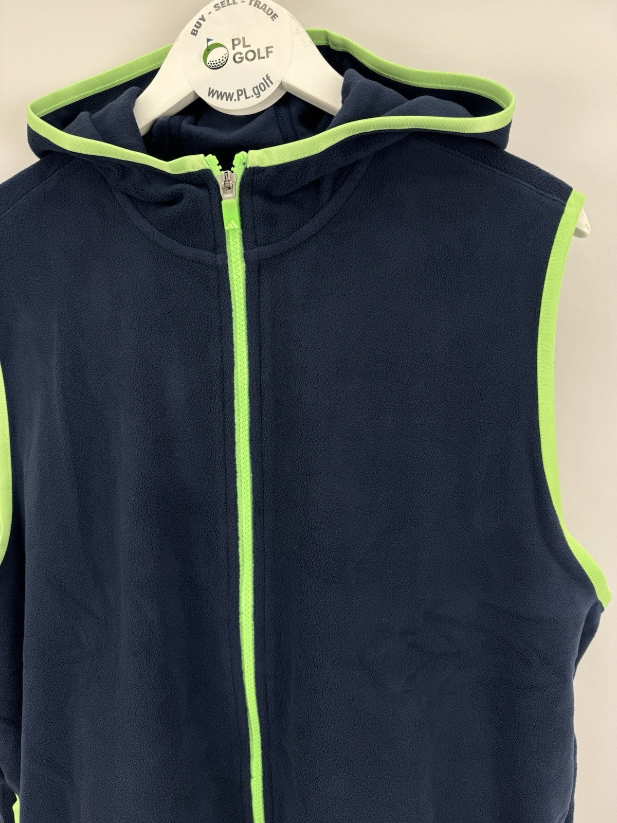 Adidas JL5328 Ultimate365 Fleece Hoodie Vest Men's Size Large Navy Green/327276