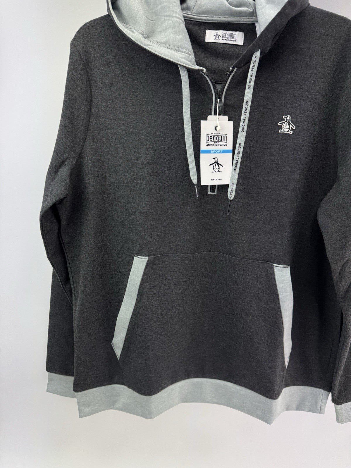 Original Penguin Golf Hoodie Earl Colour Block UK Large /Grey /New /252222