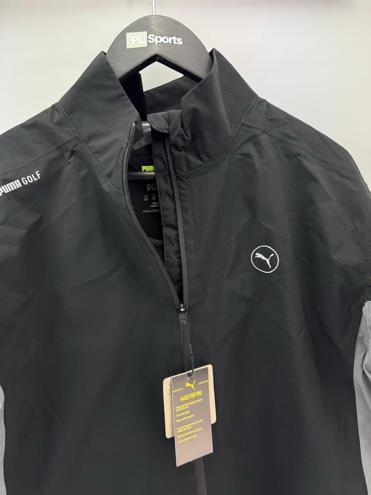 Puma Golf Mens DRYLBL Waterproof Rain Jacket Size Small Black Slate New /307533