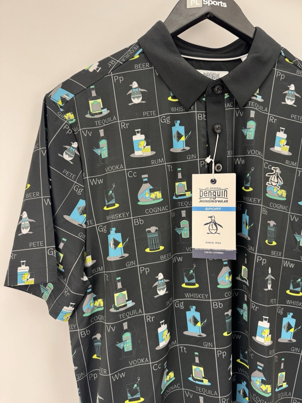 Original Penguin Mens ‘Pete’s Flash Drinking Card’ Golf Polo Size Medium /353772