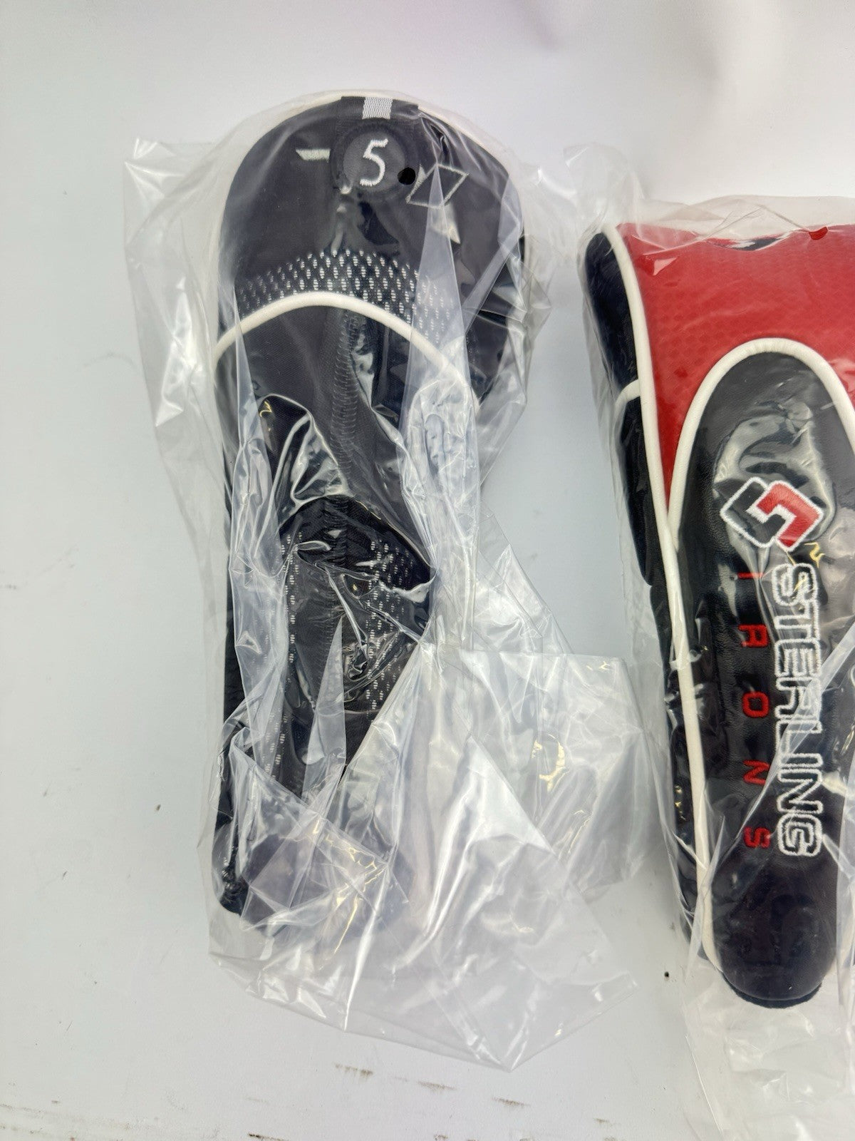 Golf Hybrid Headcover Set (2) Sterling Irons /Black/Red/White /Zip Closer /New5