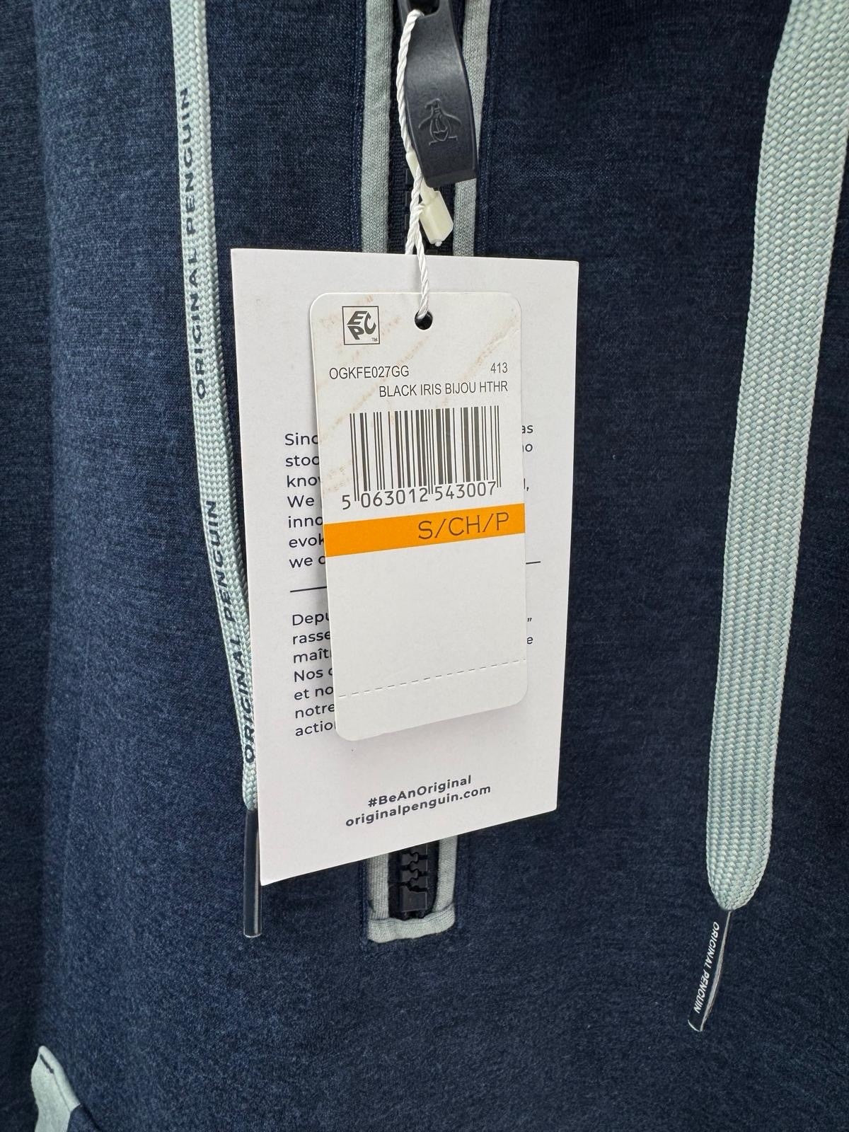Original Penguin Golf Hoodie 1/4 Zip Earl Colour Block UK S /Navy /New /306446