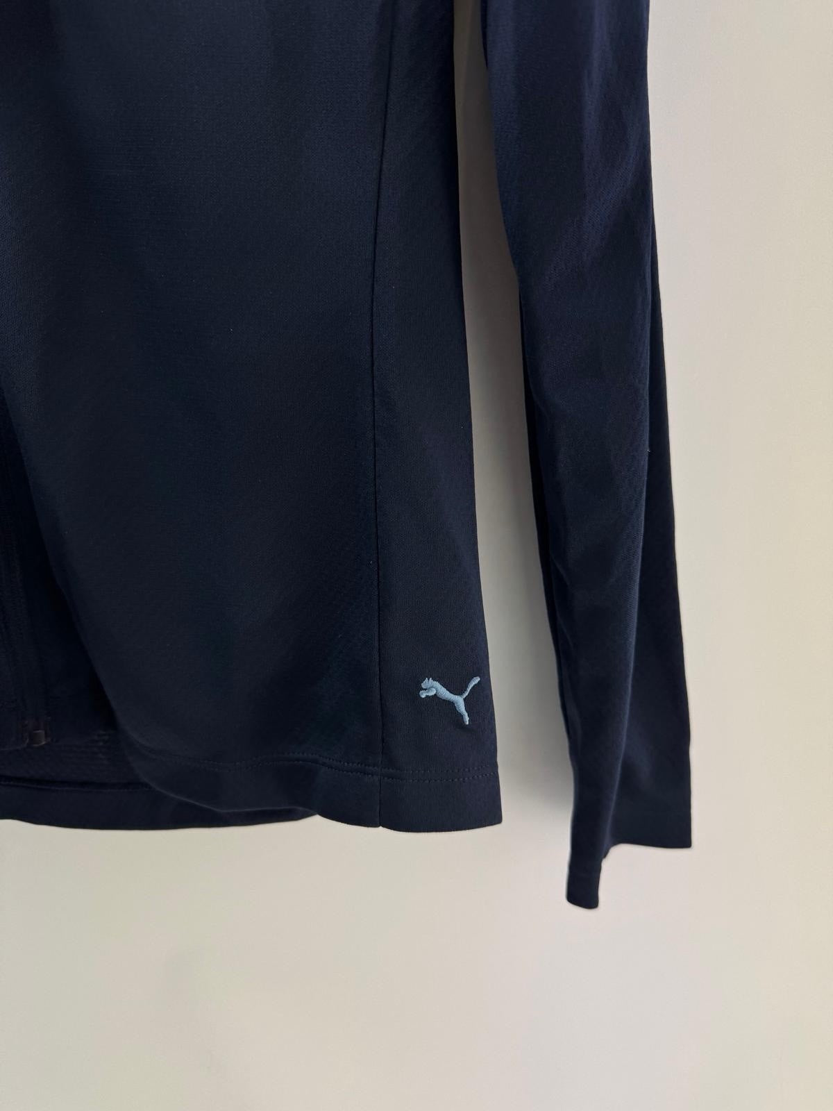 Womens Puma Lightweight Full Zip Knitted Golf Jacket Deep Navy Size S/ 300486