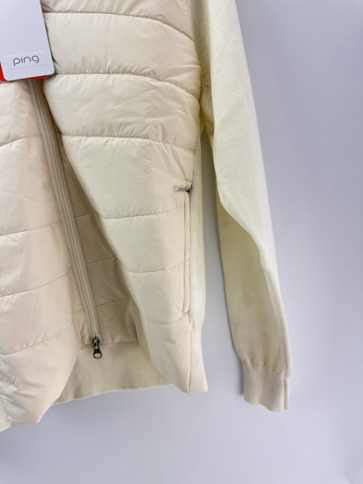 Ping Golf Ladies Jacket Fran Hybrid Full Zip UK 8 /Cream /New /279795