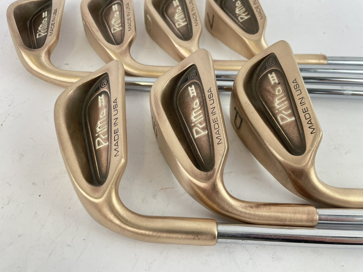 Prima III Golf Copper Irons Made In USA 4-PW Regular Steel /Left /New Grips/62971