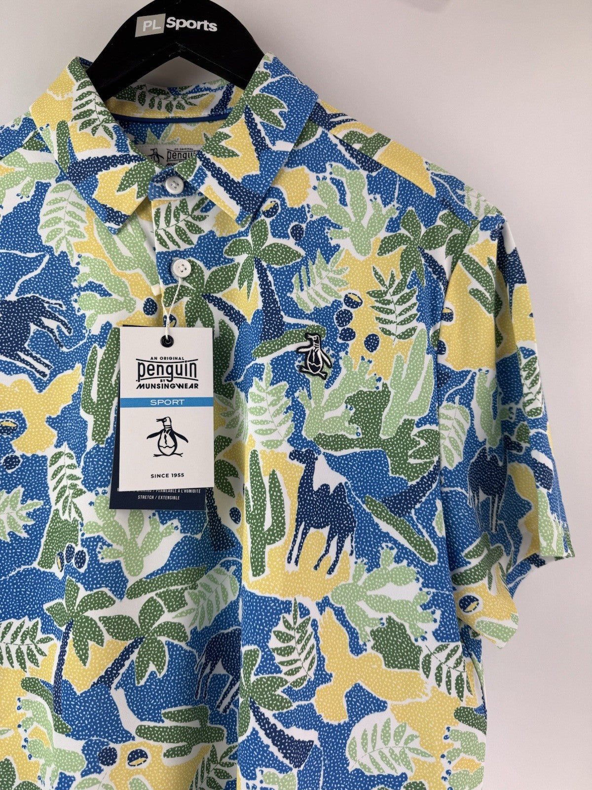 Men’s Original Penguin All Over Ibiza Print Golf Polo Shirt Size UK Small/ 311336