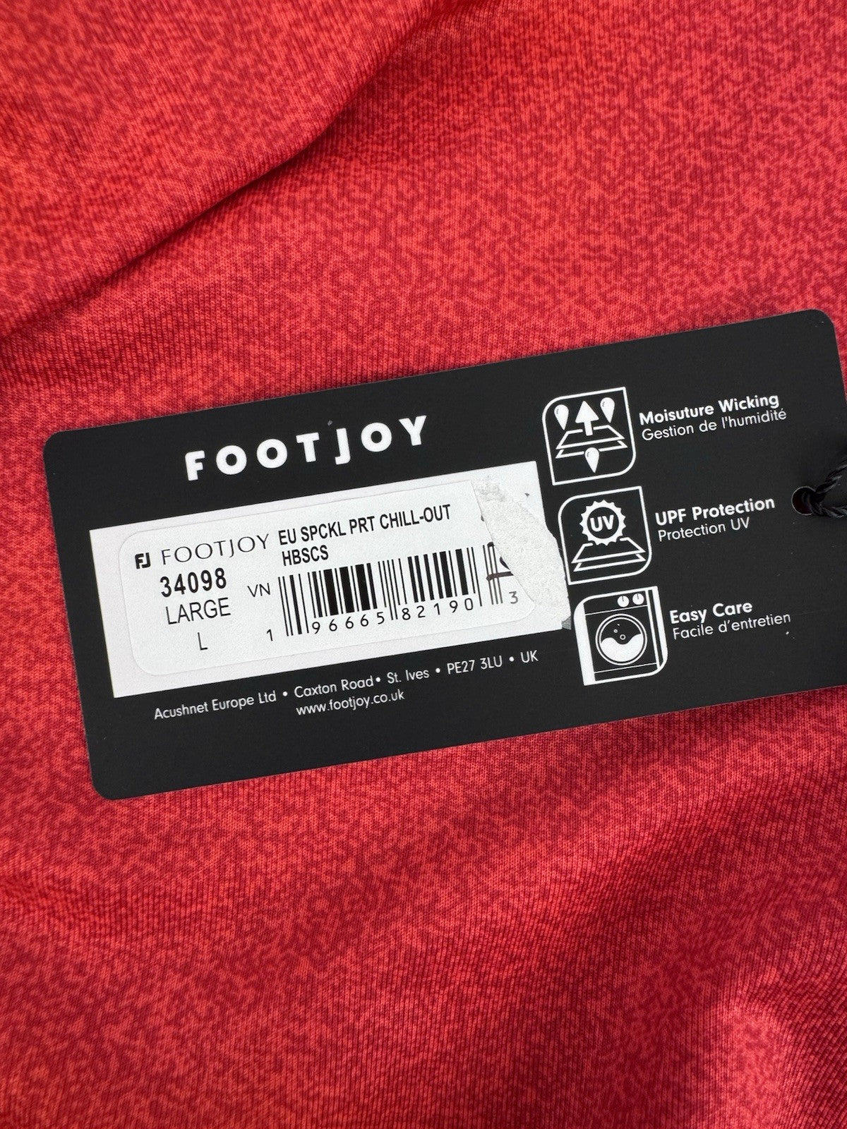 FootJoy Chill-Out Golf Pullover Men's Size Large Red Moisture Wicking/3134812