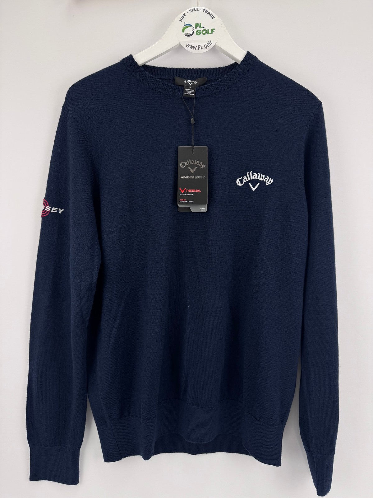 Men’s Callaway Odyssey Weather Series Golf Merino Mix Jumper Size M Navy /323953