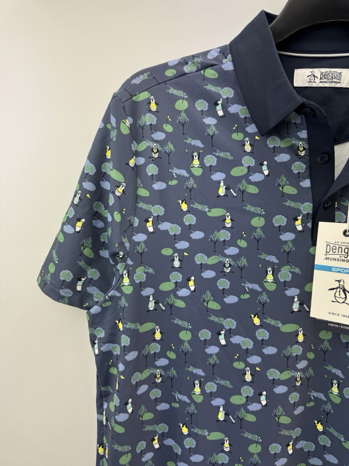 Original Penguin Mens Polo Pete N The Course Print UK Medium /New /252532