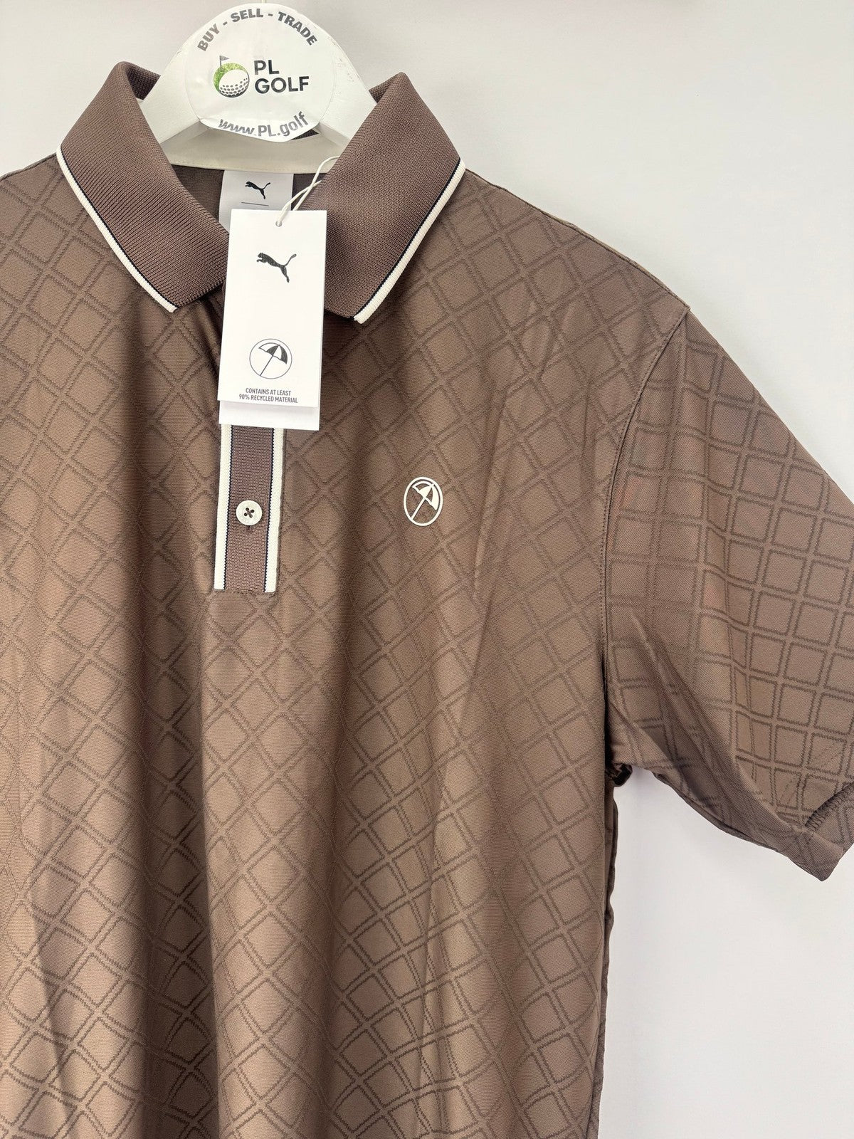 PUMA X Arnold Palmer Tipped Jac Golf Polo Shirt Men's Size Medium Bronze/336131
