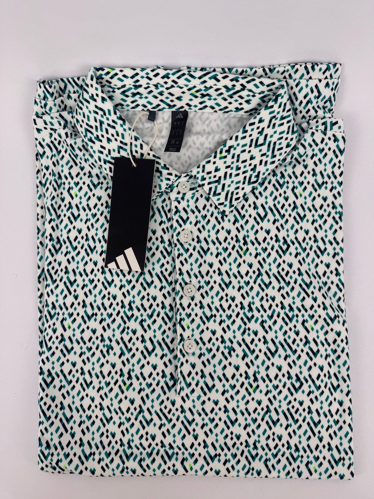 Adidas JL5270 Ultimate365 Micro Argyle Polo Shirt Mens Size XL White/327803